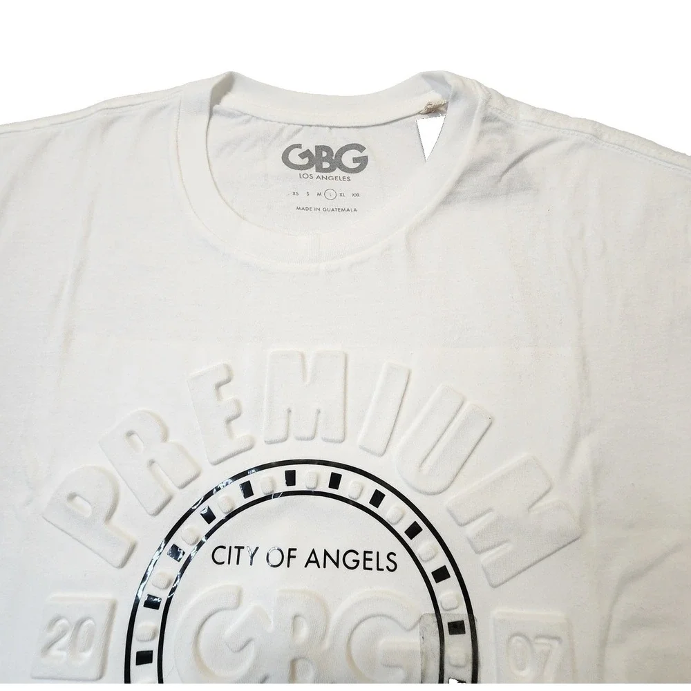 G by GUESS Los Angeles Men's Short Sleeve T-Shirt Size L Samuel Logo Tee White - Picture 3 of 7